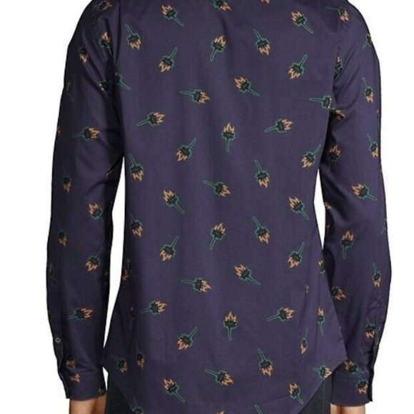 Current PS PAUL SMITH - Flames/trophy blue printed shirt - Sz L - Picture 6 of 13